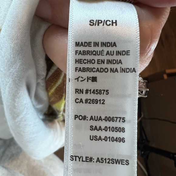 Amuse Society Wes Woven Crop Top w/ Tie Straps - Yellow Tropical - Picture 7 of 8